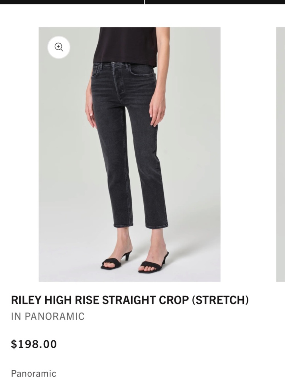 AGOLDE Riley High Rise Straight Crop Jeans - Panoramic Black